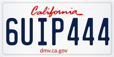CA license plate 6UIP444