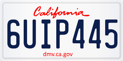 CA license plate 6UIP445