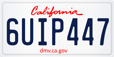 CA license plate 6UIP447
