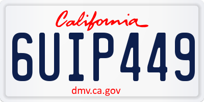 CA license plate 6UIP449