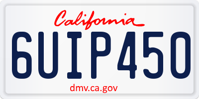 CA license plate 6UIP450