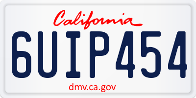 CA license plate 6UIP454