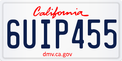 CA license plate 6UIP455