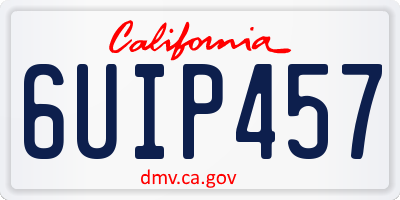 CA license plate 6UIP457