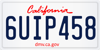 CA license plate 6UIP458