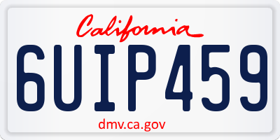 CA license plate 6UIP459