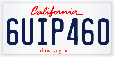 CA license plate 6UIP460