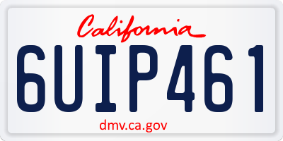 CA license plate 6UIP461