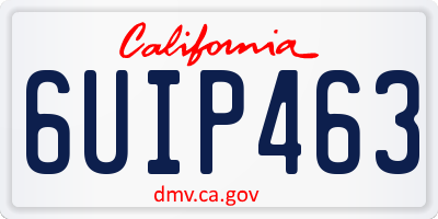 CA license plate 6UIP463
