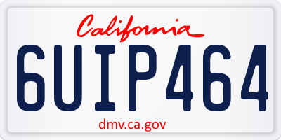 CA license plate 6UIP464