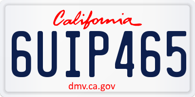 CA license plate 6UIP465