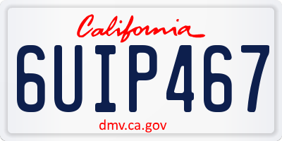 CA license plate 6UIP467