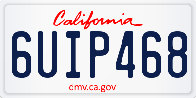 CA license plate 6UIP468