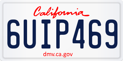 CA license plate 6UIP469