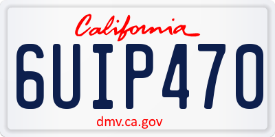 CA license plate 6UIP470