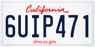 CA license plate 6UIP471