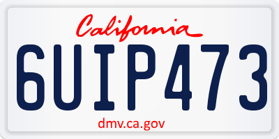 CA license plate 6UIP473