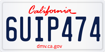CA license plate 6UIP474