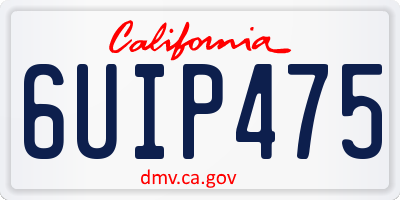 CA license plate 6UIP475