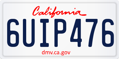 CA license plate 6UIP476