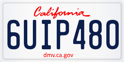 CA license plate 6UIP480