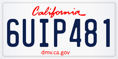 CA license plate 6UIP481