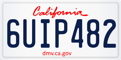 CA license plate 6UIP482