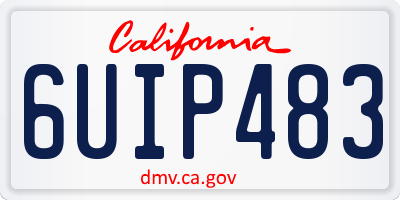CA license plate 6UIP483