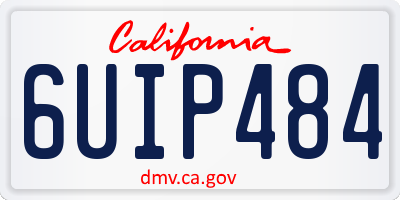 CA license plate 6UIP484