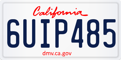 CA license plate 6UIP485