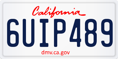 CA license plate 6UIP489
