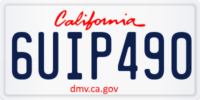 CA license plate 6UIP490