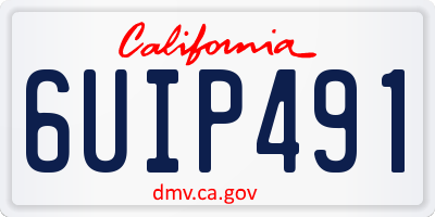 CA license plate 6UIP491