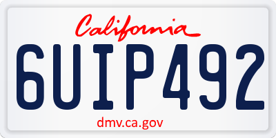 CA license plate 6UIP492
