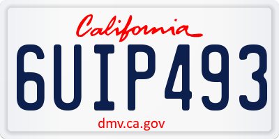 CA license plate 6UIP493