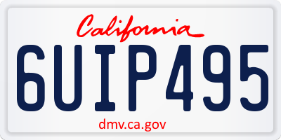CA license plate 6UIP495