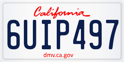 CA license plate 6UIP497