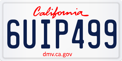 CA license plate 6UIP499