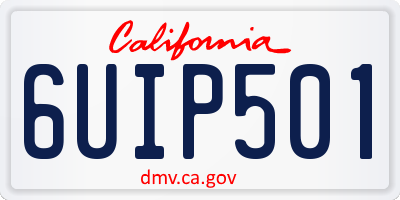 CA license plate 6UIP501