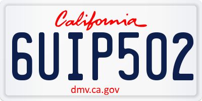 CA license plate 6UIP502