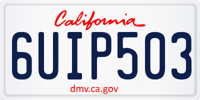 CA license plate 6UIP503