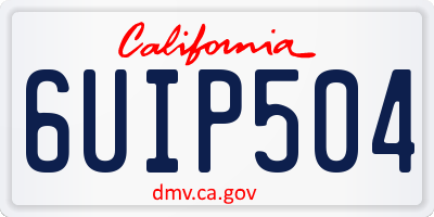 CA license plate 6UIP504