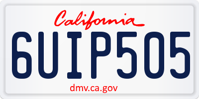 CA license plate 6UIP505