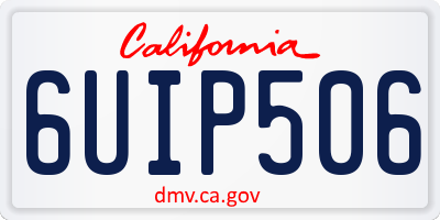 CA license plate 6UIP506