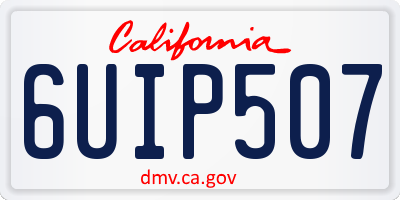 CA license plate 6UIP507