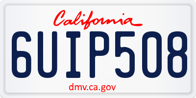 CA license plate 6UIP508