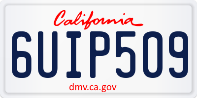 CA license plate 6UIP509