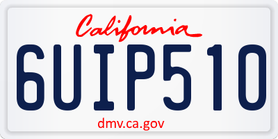 CA license plate 6UIP510