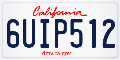 CA license plate 6UIP512