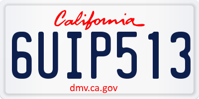 CA license plate 6UIP513